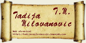 Tadija Milovanović vizit kartica